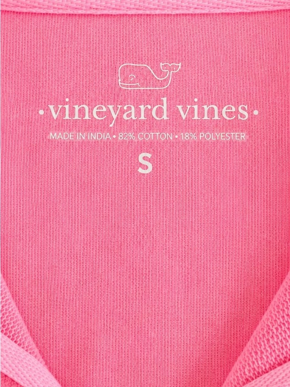 Vineyard Vines “Washed Neon” Pink 1/4 Zip Pullover NEW - Picture 4 of 6